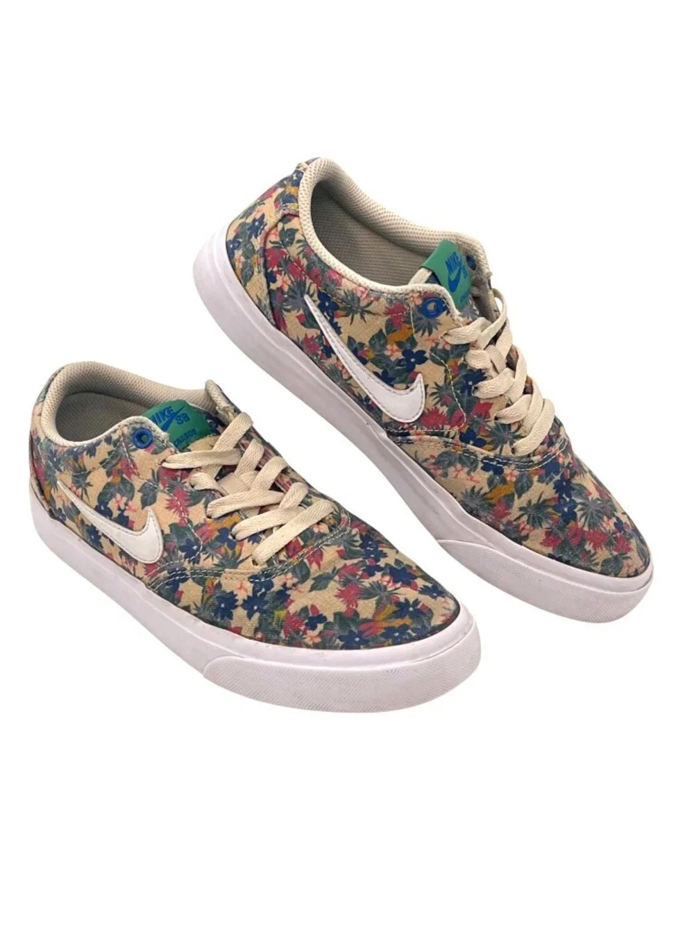 Nike SB Charge Floral Print Canvas Sneakers Womens Shoes 6.5Y Solarsoft Insole - Picture 1 of 12